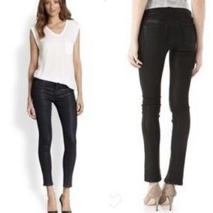 J Brand Coated Denim Super Skinny Jeans